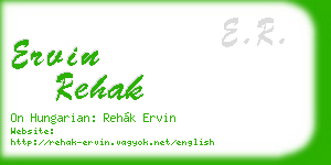 ervin rehak business card